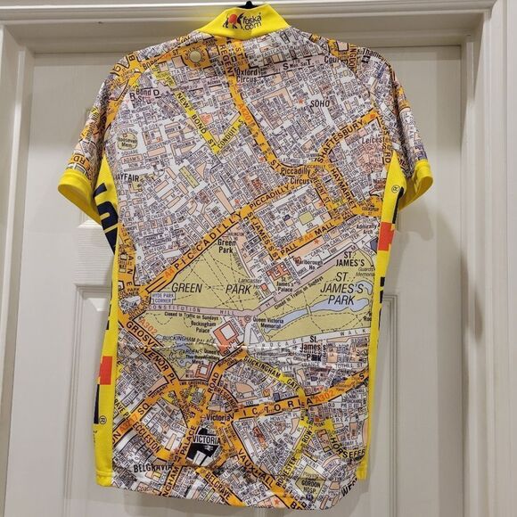 Foska A-Z Street Map Road Cycling Jersey, Medium - Picture 2 of 8